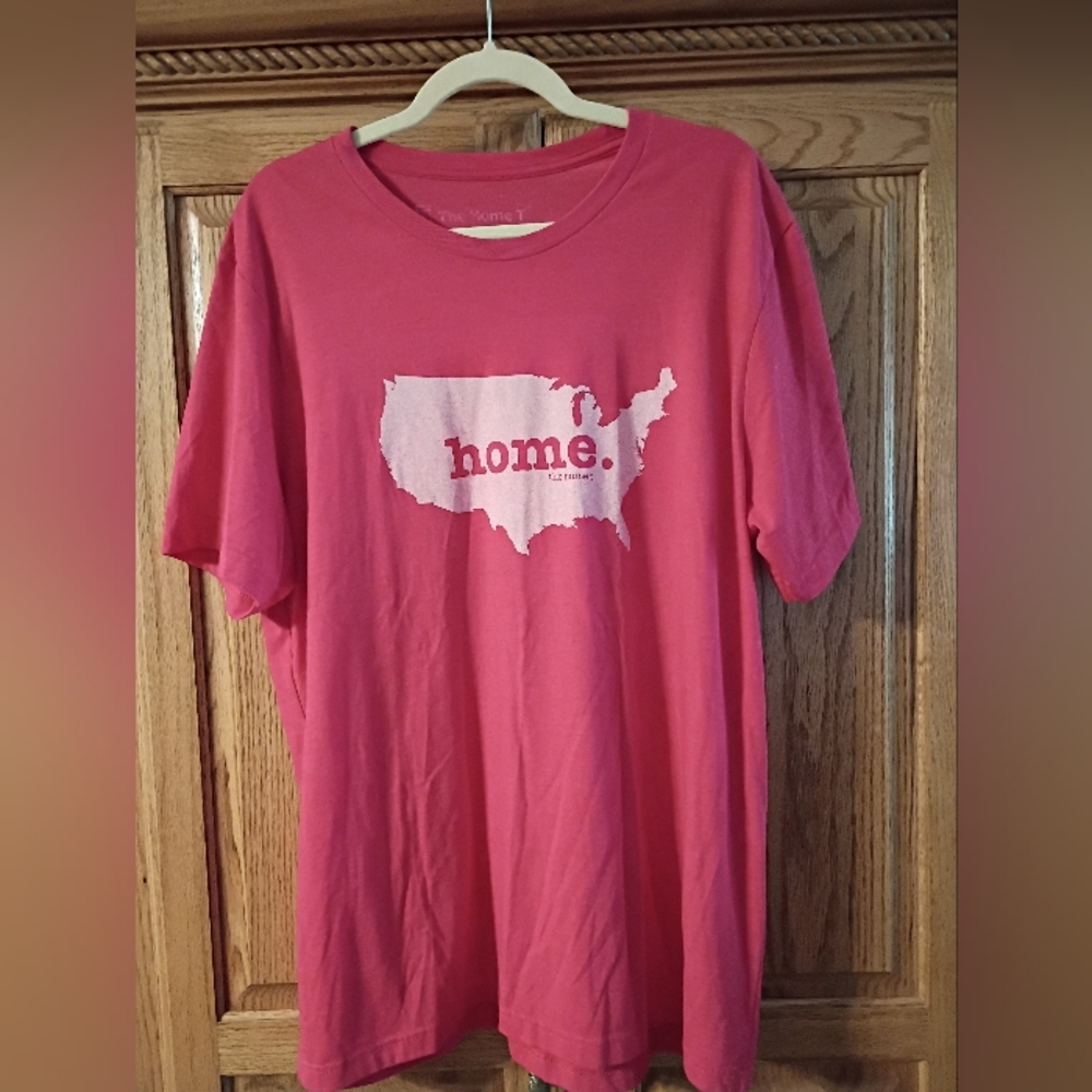 The Home T Pink Graphic T-Shirt with USA Map